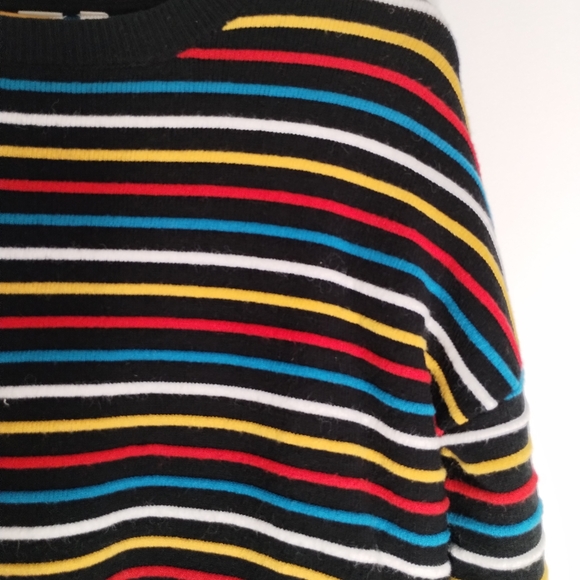 TWIK Multicolor Candy Stripe Sweater SIMONS Geometric Knit Pullover Top Comfy L - Picture 2 of 4
